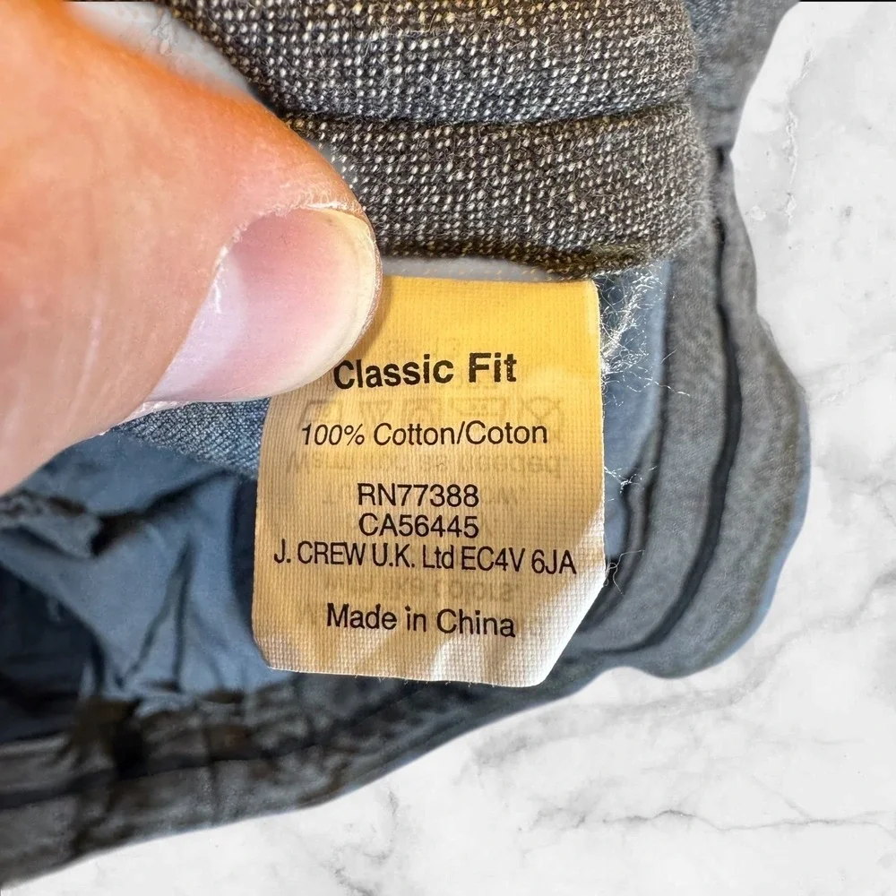 J Crew Bowery Classic Fit Gray Cotton‎ Dress Pants Mens W34 L30